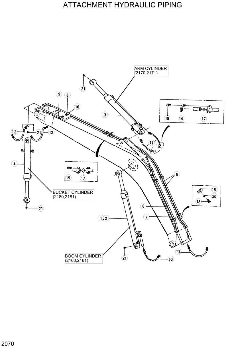 Схема запчастей Hyundai R290LC - ATACHMENT HYDRAULIC PIPING 