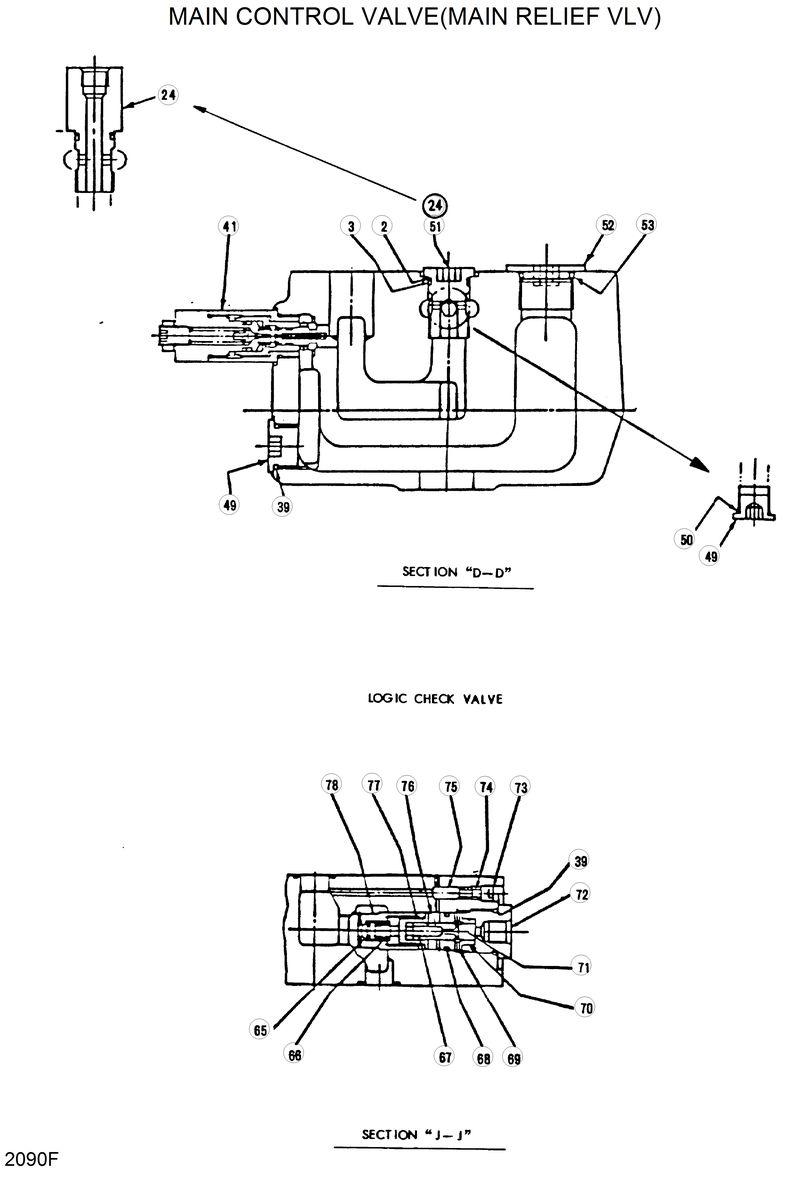 Схема запчастей Hyundai R290LC - MAIN CONTROL VALVE(MAIN RELIEF VLV) 