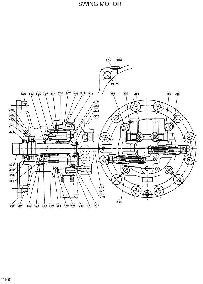 Схема запчастей Hyundai R290LC - SWING MOTOR 