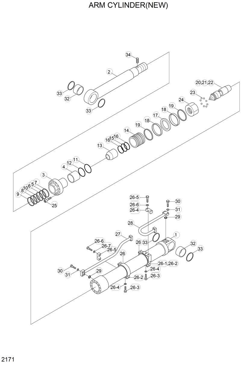 Схема запчастей Hyundai R290LC - ARM CYLINDER(NEW) 