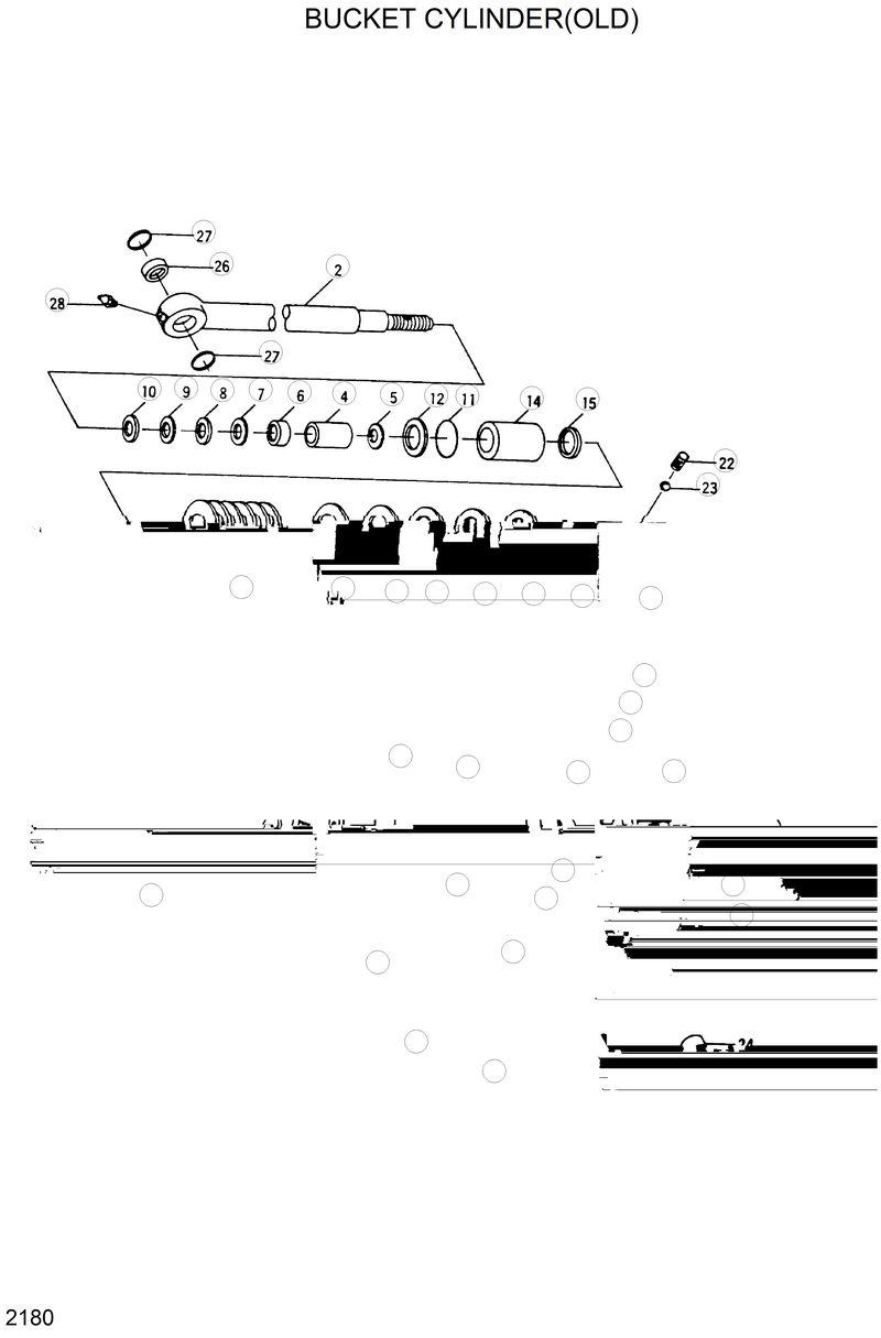 Схема запчастей Hyundai R290LC - BUCKET CYLINDER(OLD) 