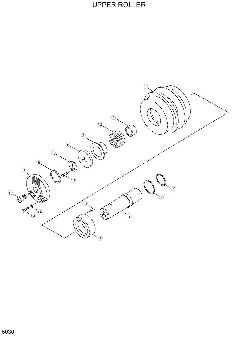 Схема запчастей Hyundai R290LC - UPPER ROLLER 