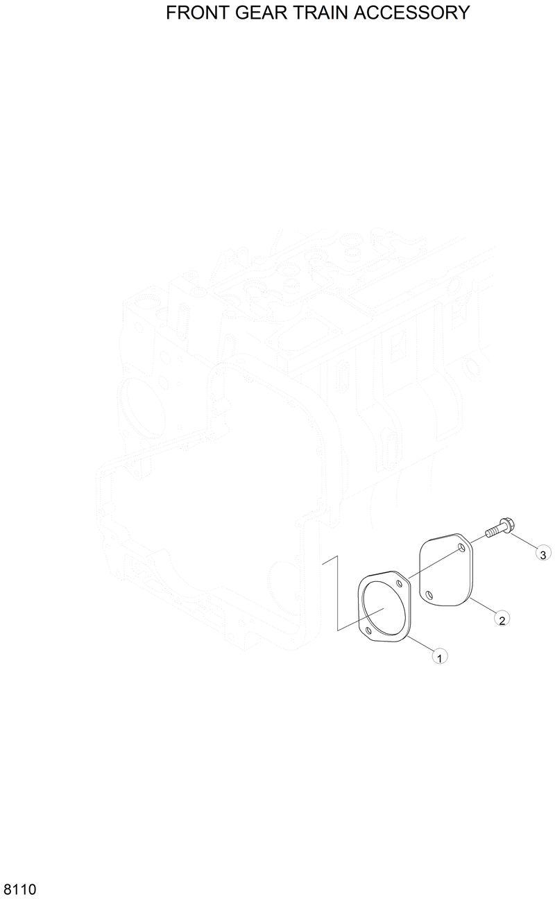 Схема запчастей Hyundai R290LC - FRONT GEAR TRAIN ACCESSORY 