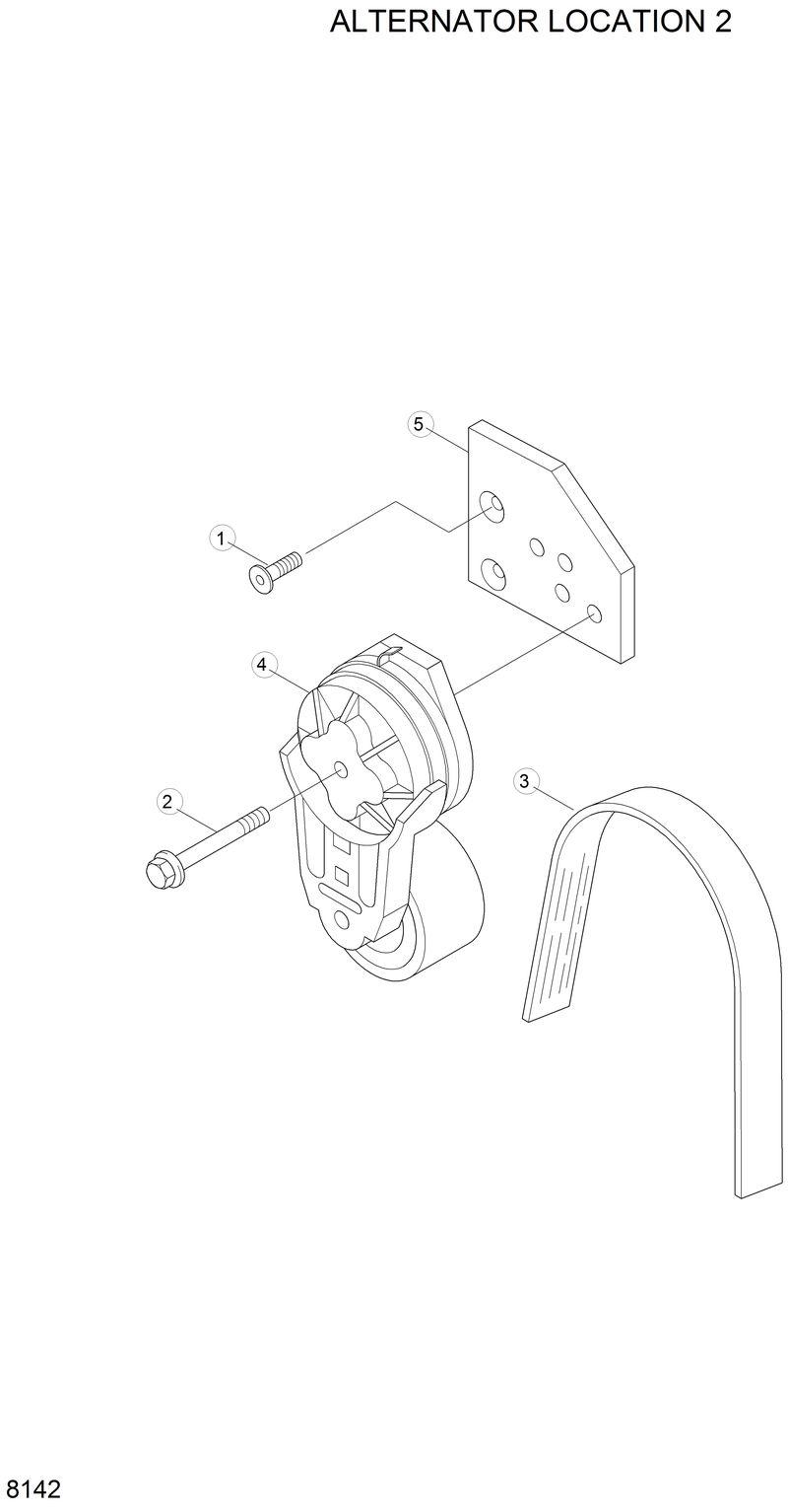 Схема запчастей Hyundai R290LC - ALTERNATOR LOCATION 2 