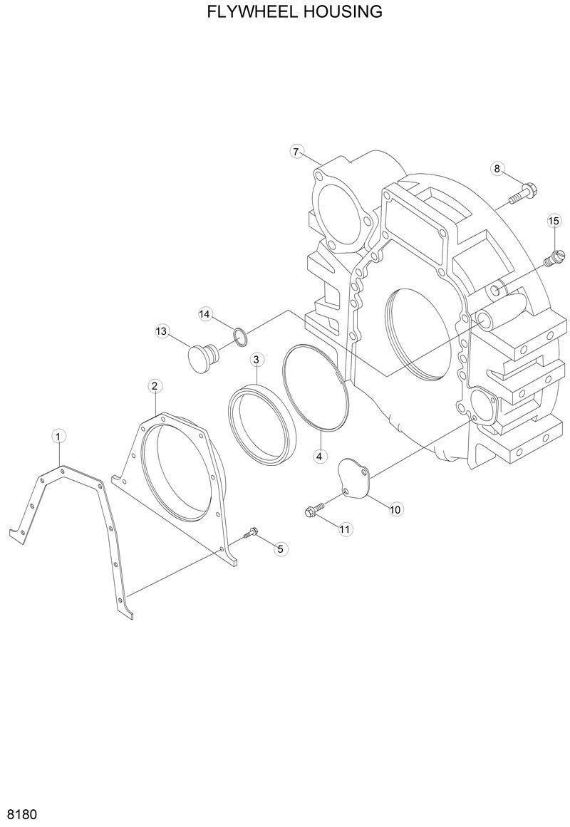 Схема запчастей Hyundai R290LC - FLYWHEEL HOUSING 