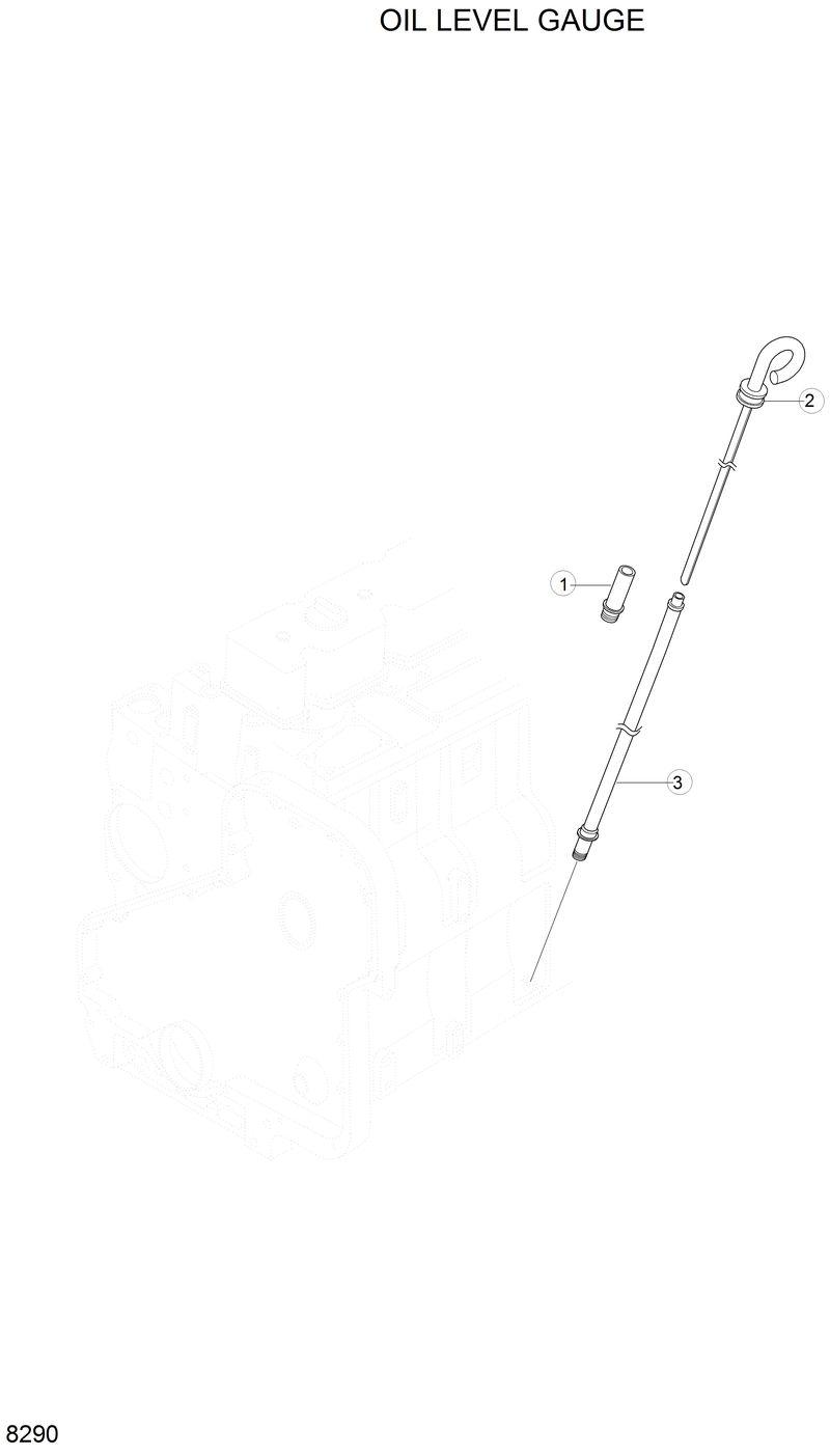 Схема запчастей Hyundai R290LC - OIL LEVEL GAUGE 