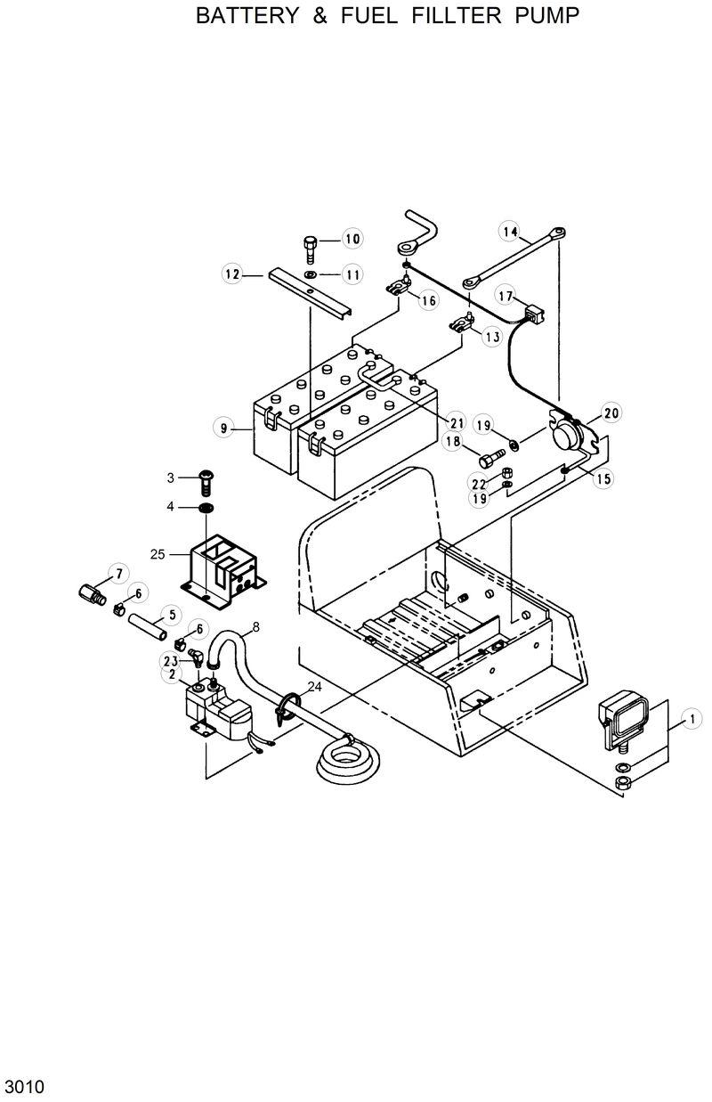 Схема запчастей Hyundai R320LC - BATTERY &amp; FUEL FILLER PUMP 