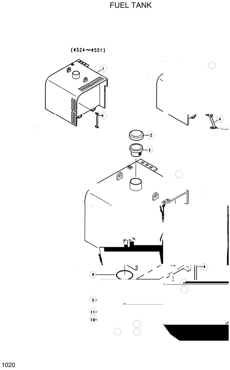 Схема запчастей Hyundai R420 - FUEL TANK 