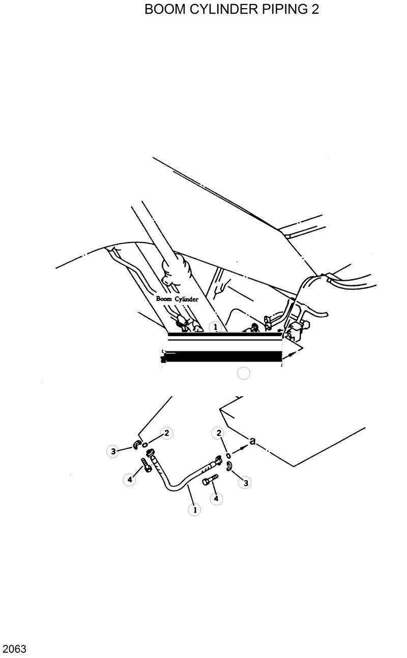 Схема запчастей Hyundai R420 - BOOM CYLINDER PIPING 2 