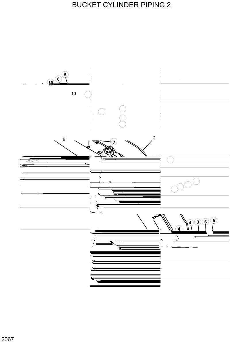 Схема запчастей Hyundai R420 - BUCKET CYLINDER PIPING 2 