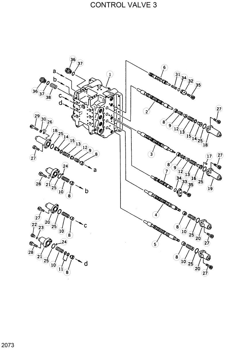 Схема запчастей Hyundai R420 - CONTROL VALVE 3 