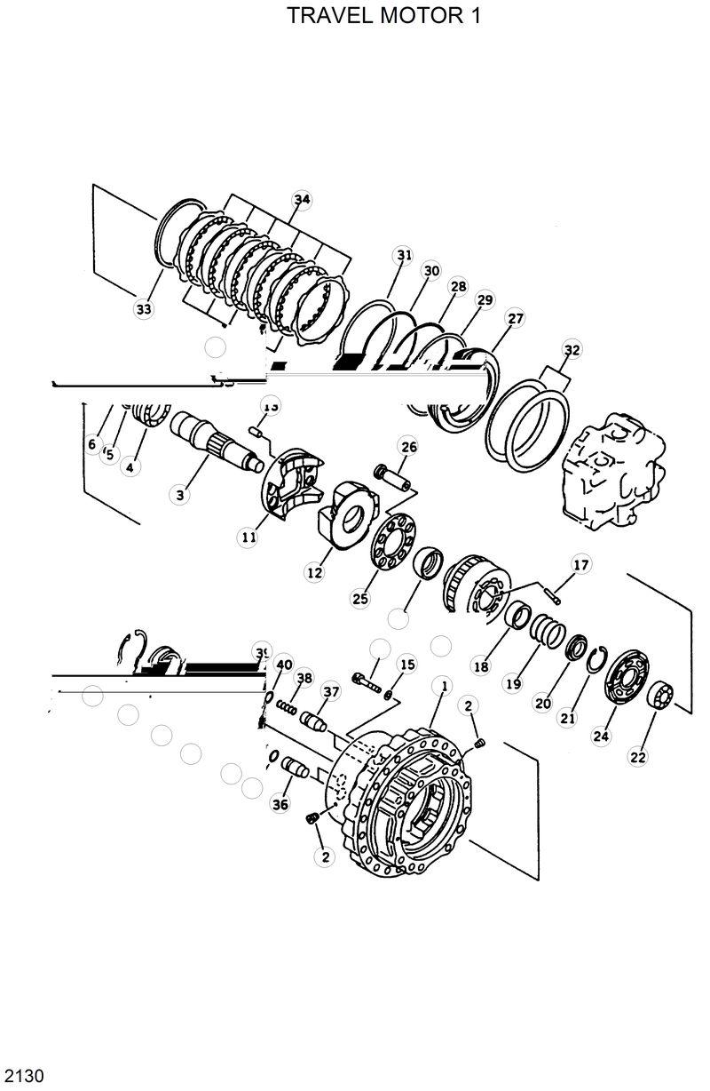 Схема запчастей Hyundai R420 - TRAVEL MOTOR 1 