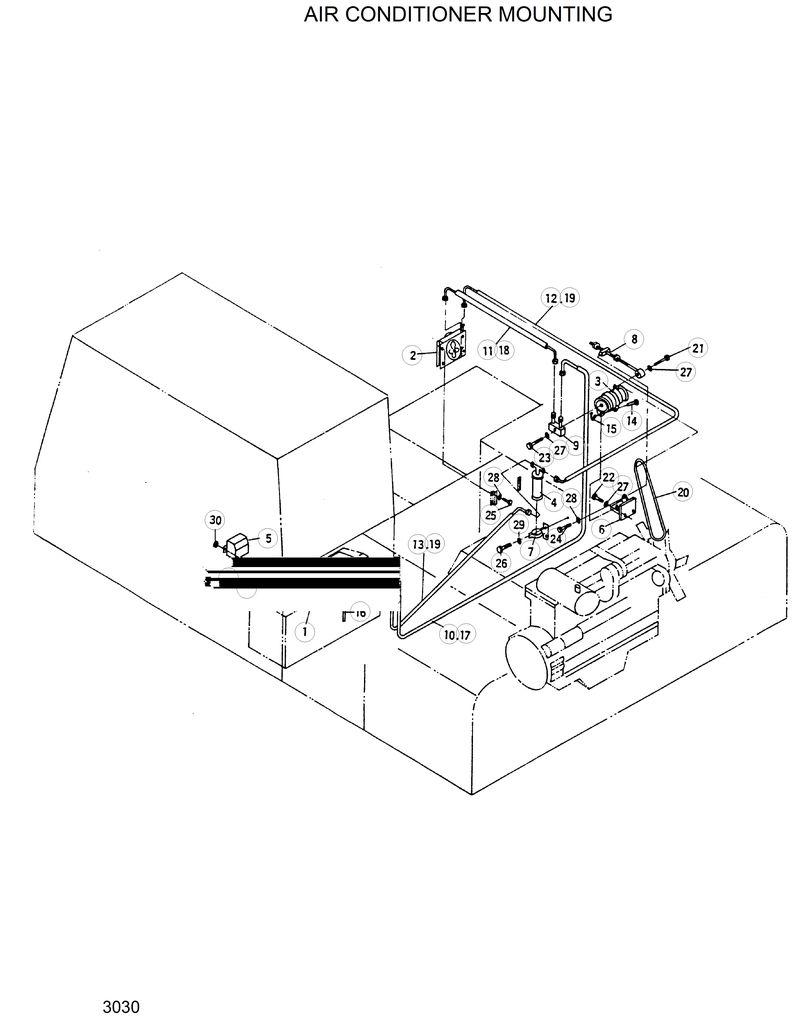 Схема запчастей Hyundai R420 - AIR CONDITIONER MOUNTING 