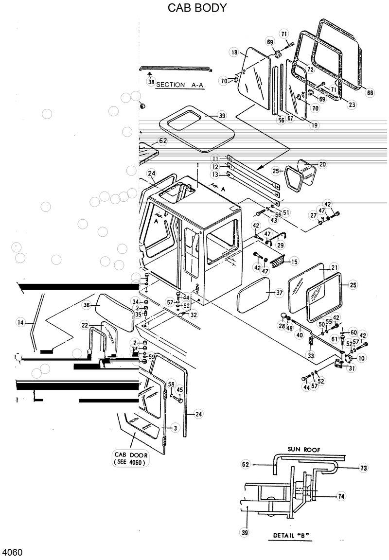 Схема запчастей Hyundai R420 - CAB BODY 