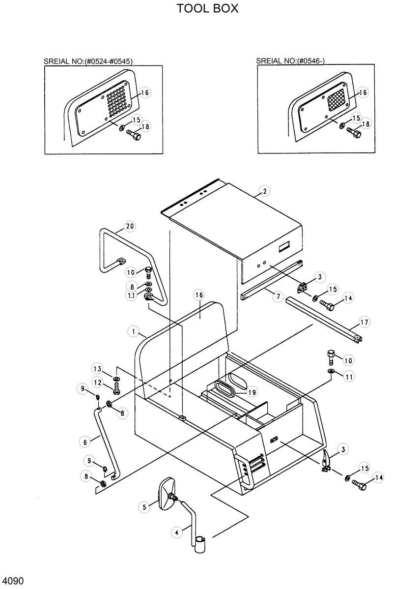 Схема запчастей Hyundai R420 - TOOL BOX 