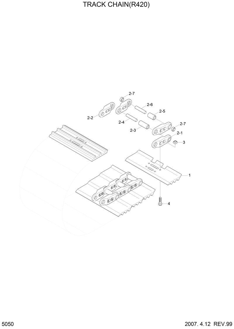 Схема запчастей Hyundai R420 - TRACK CHAIN 