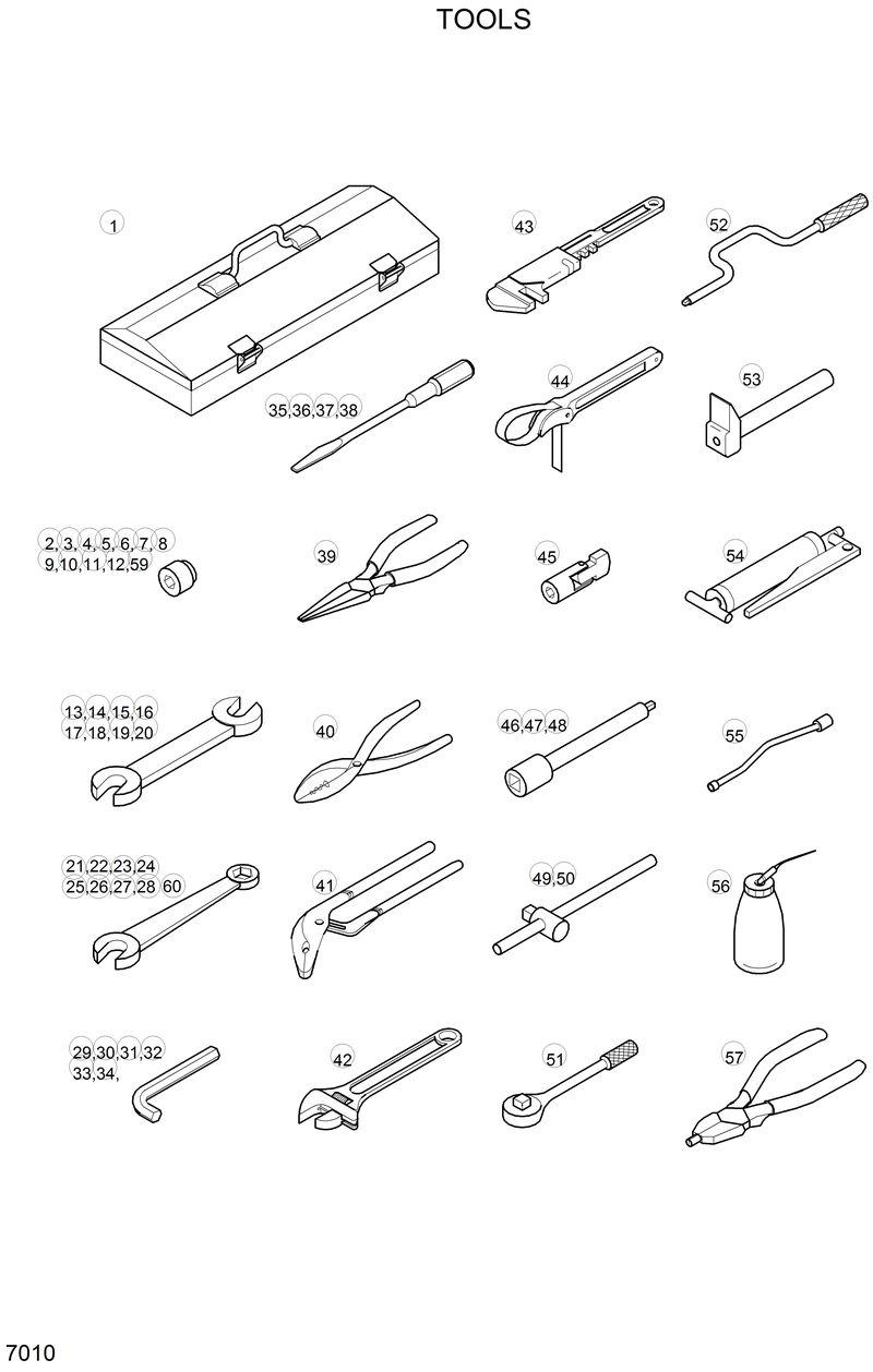 Схема запчастей Hyundai R420 - TOOLS 