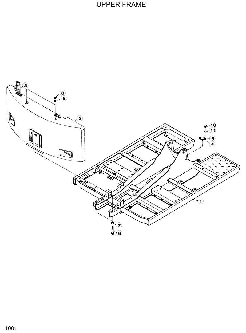 Схема запчастей Hyundai R120W - UPPER FRAME 