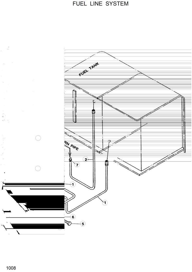 Схема запчастей Hyundai R120W - FUEL LINE SYSTEM 