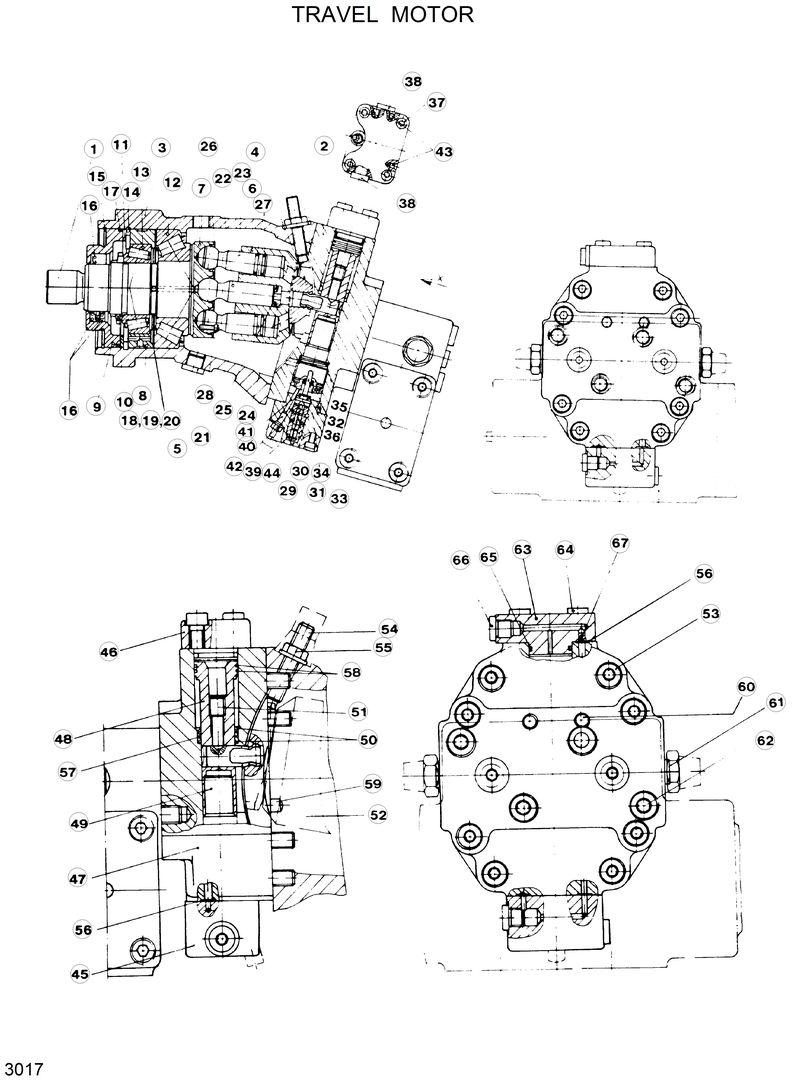 Схема запчастей Hyundai R120W - TRAVEL MOTOR 