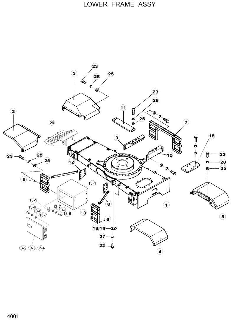 Схема запчастей Hyundai R120W - LOWER FRAME ASSY 