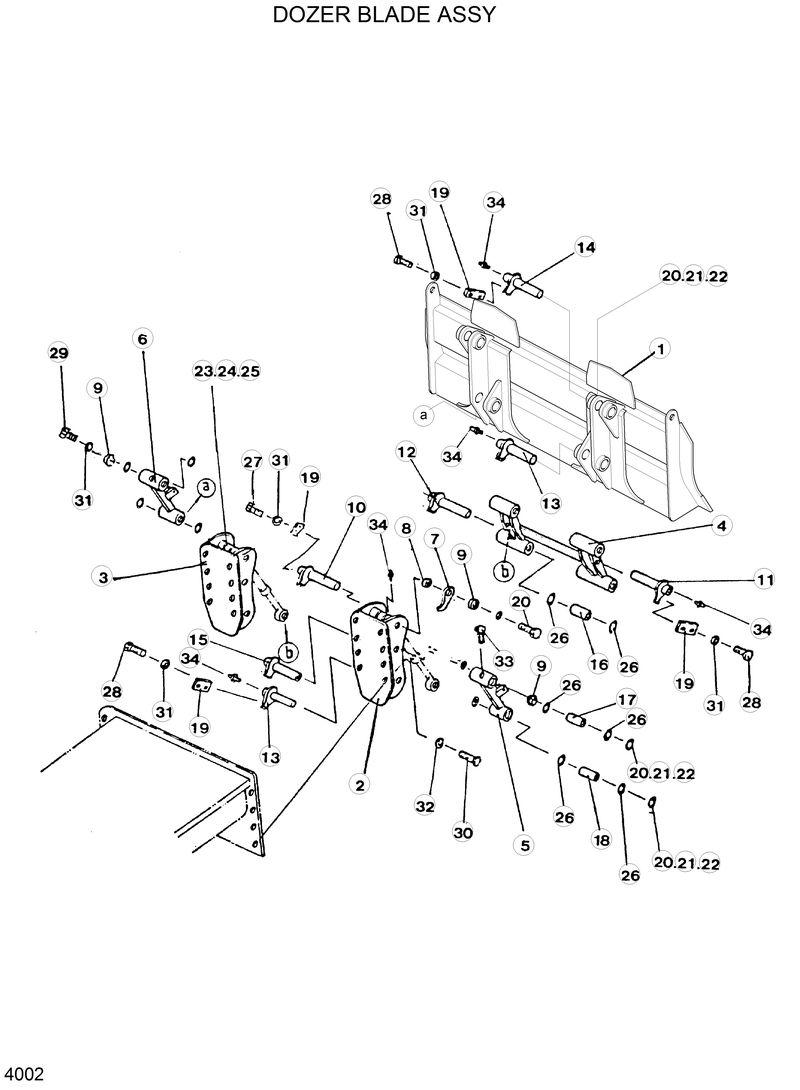 Схема запчастей Hyundai R120W - DOZER BLADE ASSY 