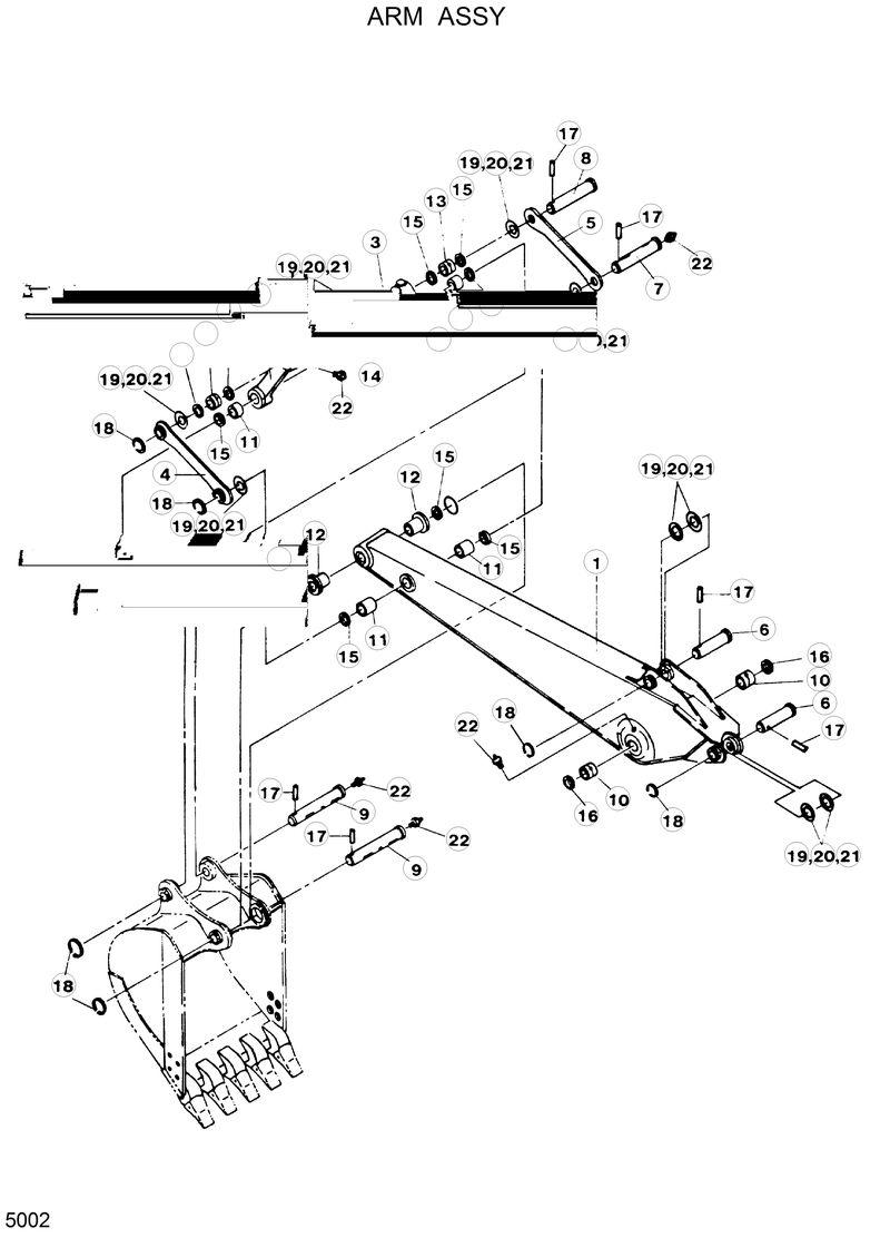 Схема запчастей Hyundai R120W - ARM ASSY 