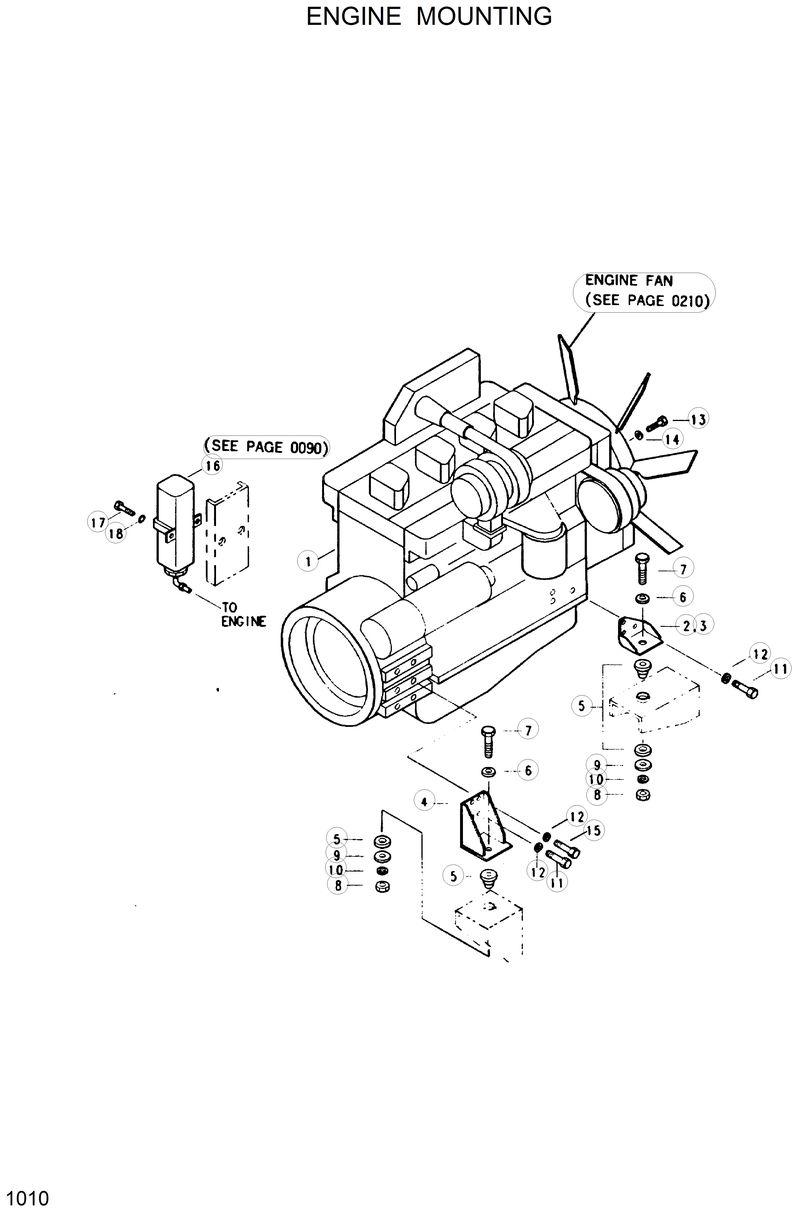 Схема запчастей Hyundai R130W - ENGINE MOUNTING 