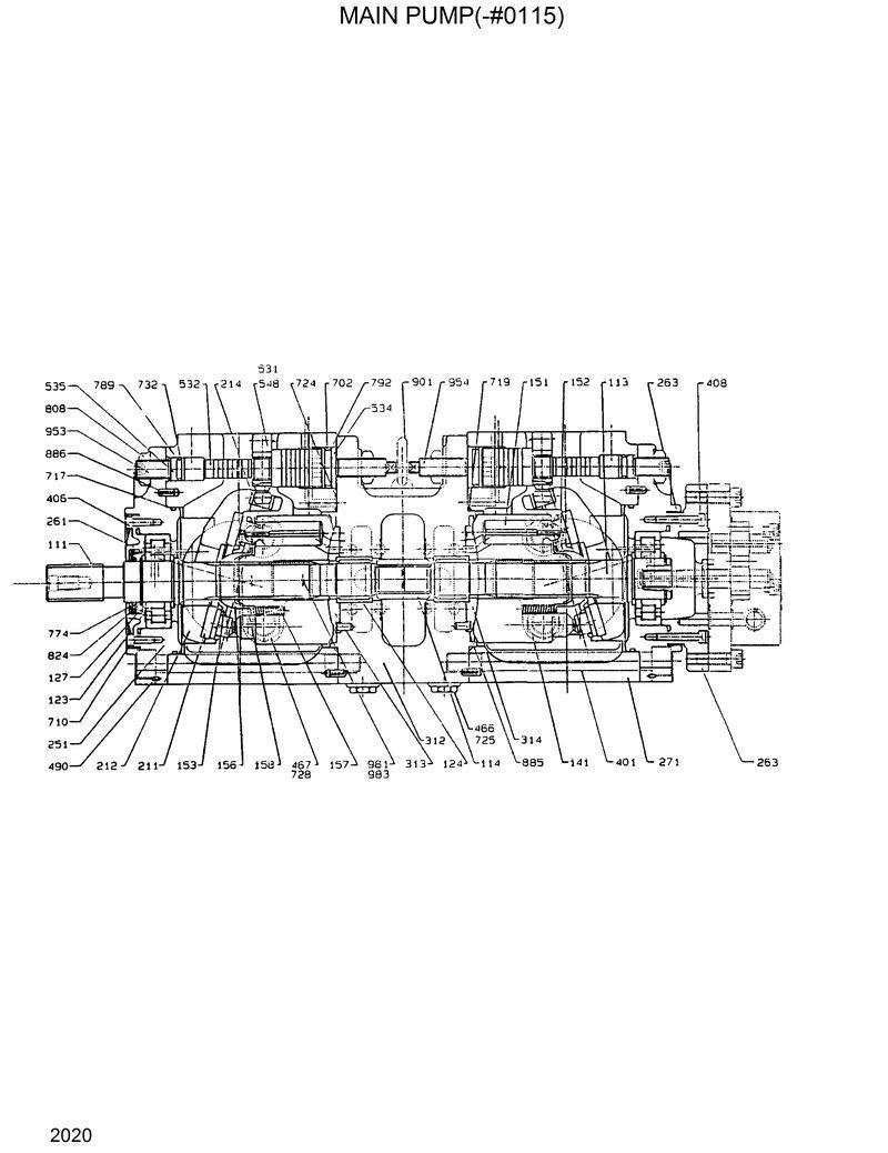 Схема запчастей Hyundai R130W - MAIN PUMP(-#0115) 