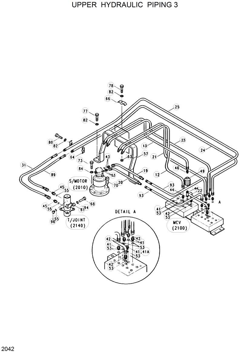 Схема запчастей Hyundai R130W - UPPER HYDRAULIC PIPING 3 