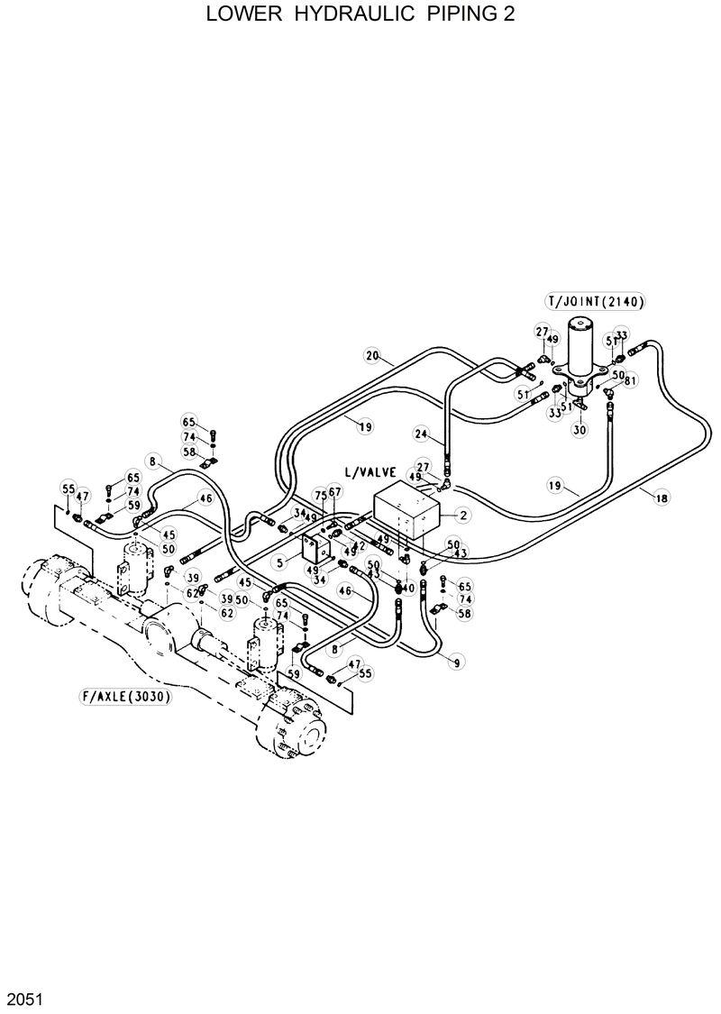 Схема запчастей Hyundai R130W - LOWER HYDRAULIC PIPING 2 