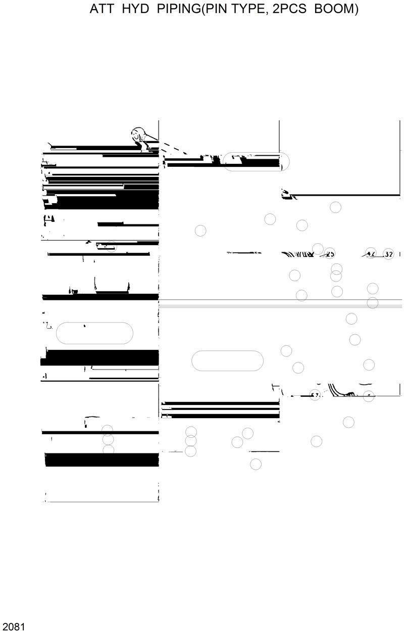 Схема запчастей Hyundai R130W - ATT HYD PIPING(PIN TYPE, 2PCS BOOM) 