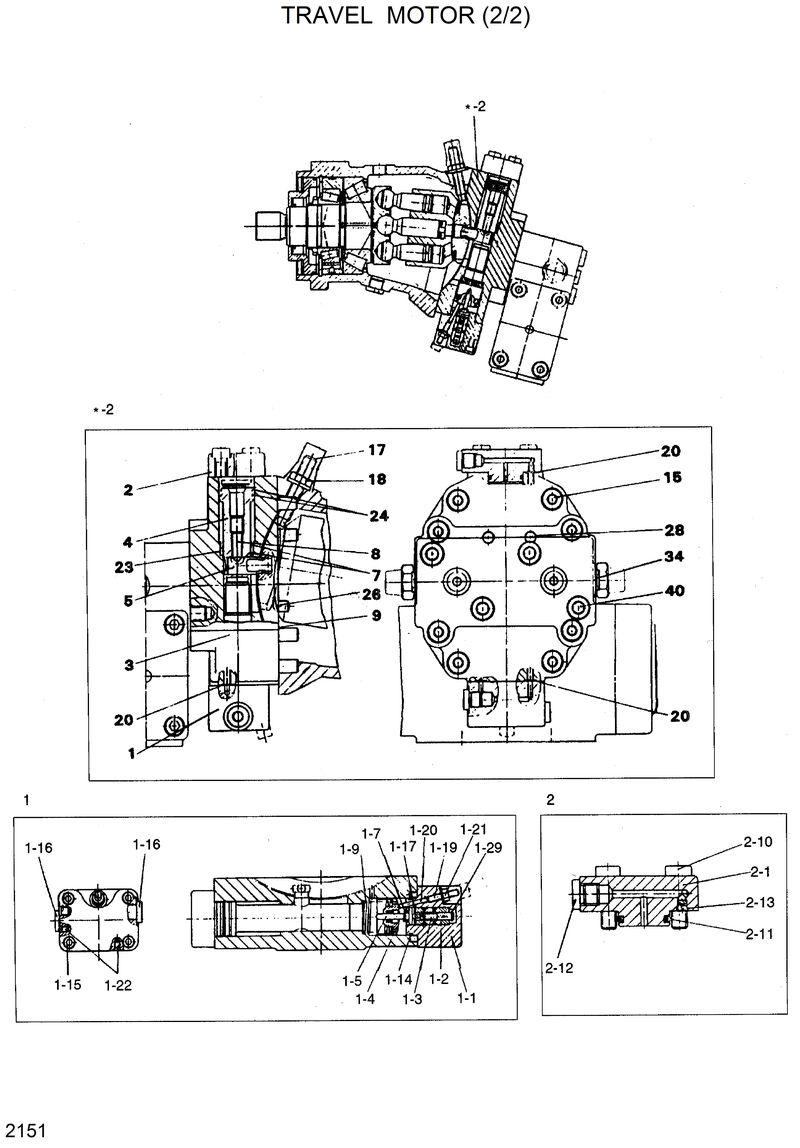 Схема запчастей Hyundai R130W - TRAVEL MOTOR(2/2) 