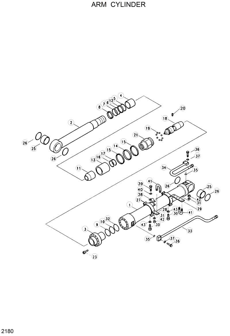 Схема запчастей Hyundai R130W - ARM CYLINDER 