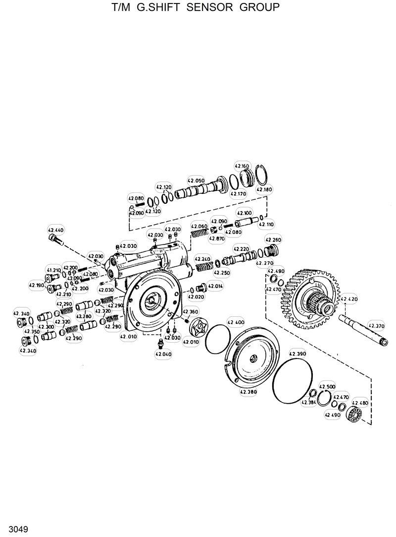 Схема запчастей Hyundai R130W - T/M GEAR SHIFT SENSOR GROUP 