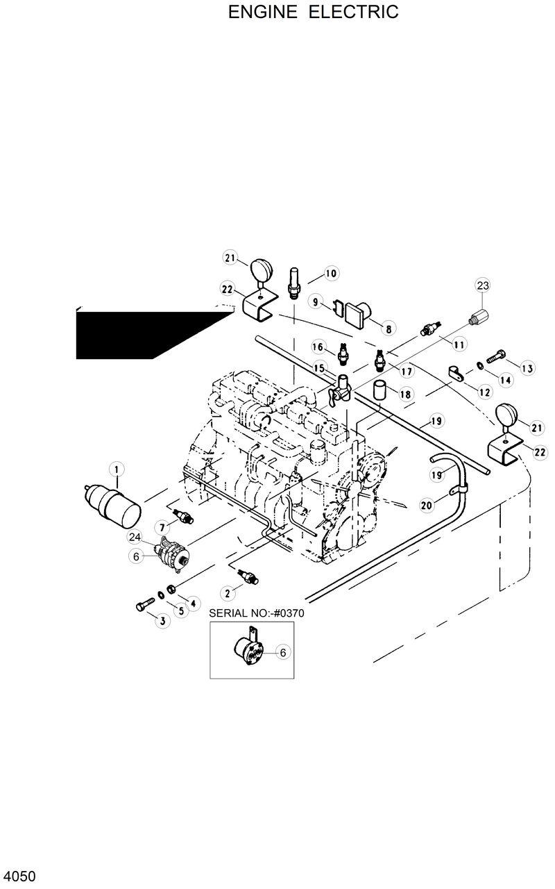 Схема запчастей Hyundai R130W - ENGINE ELECTRIC 