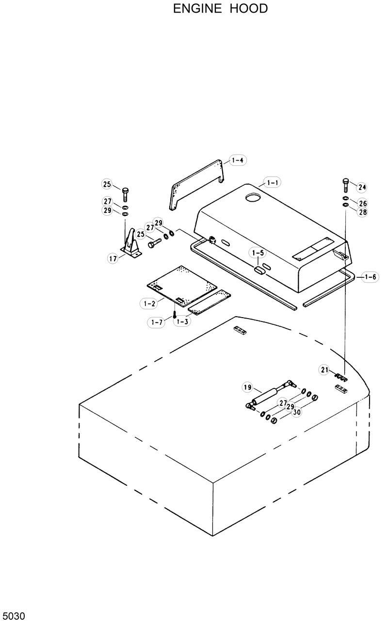 Схема запчастей Hyundai R130W - ENGINE HOOD 