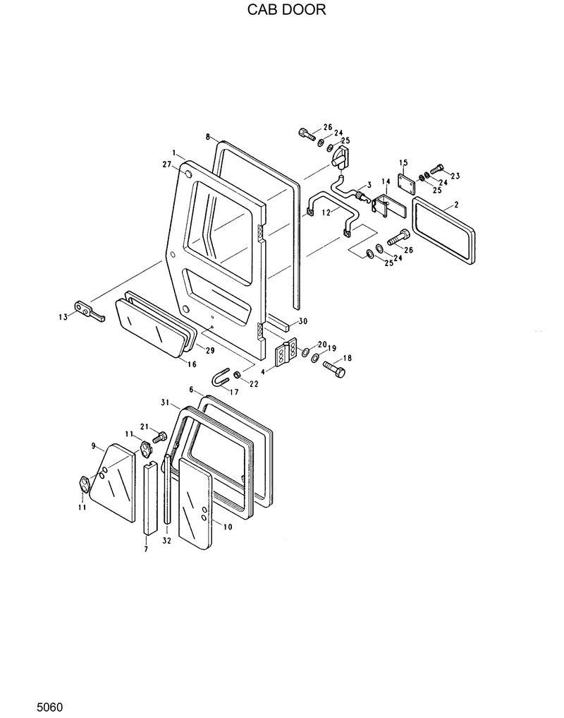 Схема запчастей Hyundai R130W - CAB DOOR 