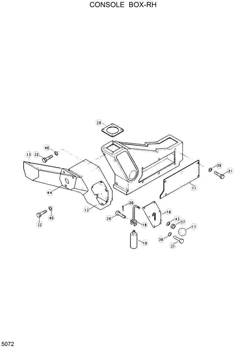 Схема запчастей Hyundai R130W - CONSOLE BOX-RH 