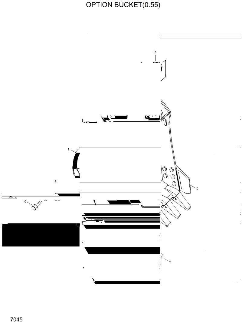Схема запчастей Hyundai R130W - OPTION BUCKET(0.55M3) 