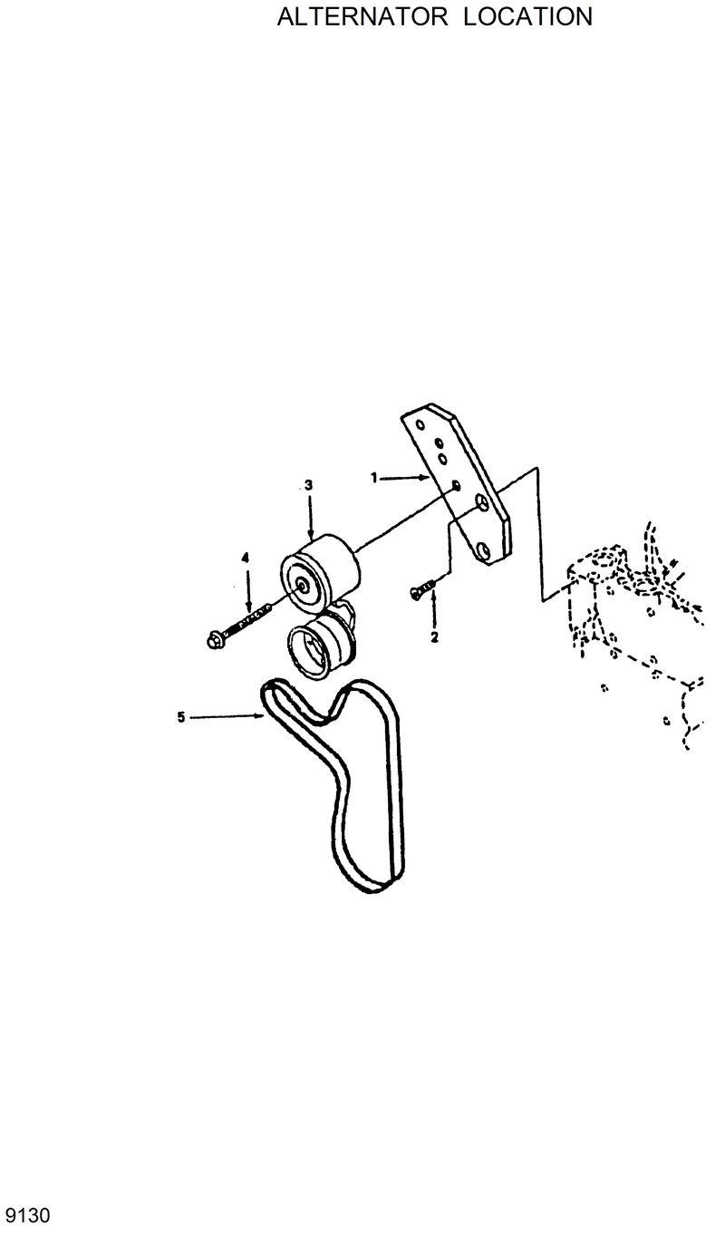 Схема запчастей Hyundai R130W - ALTERNATOR LOCATION 