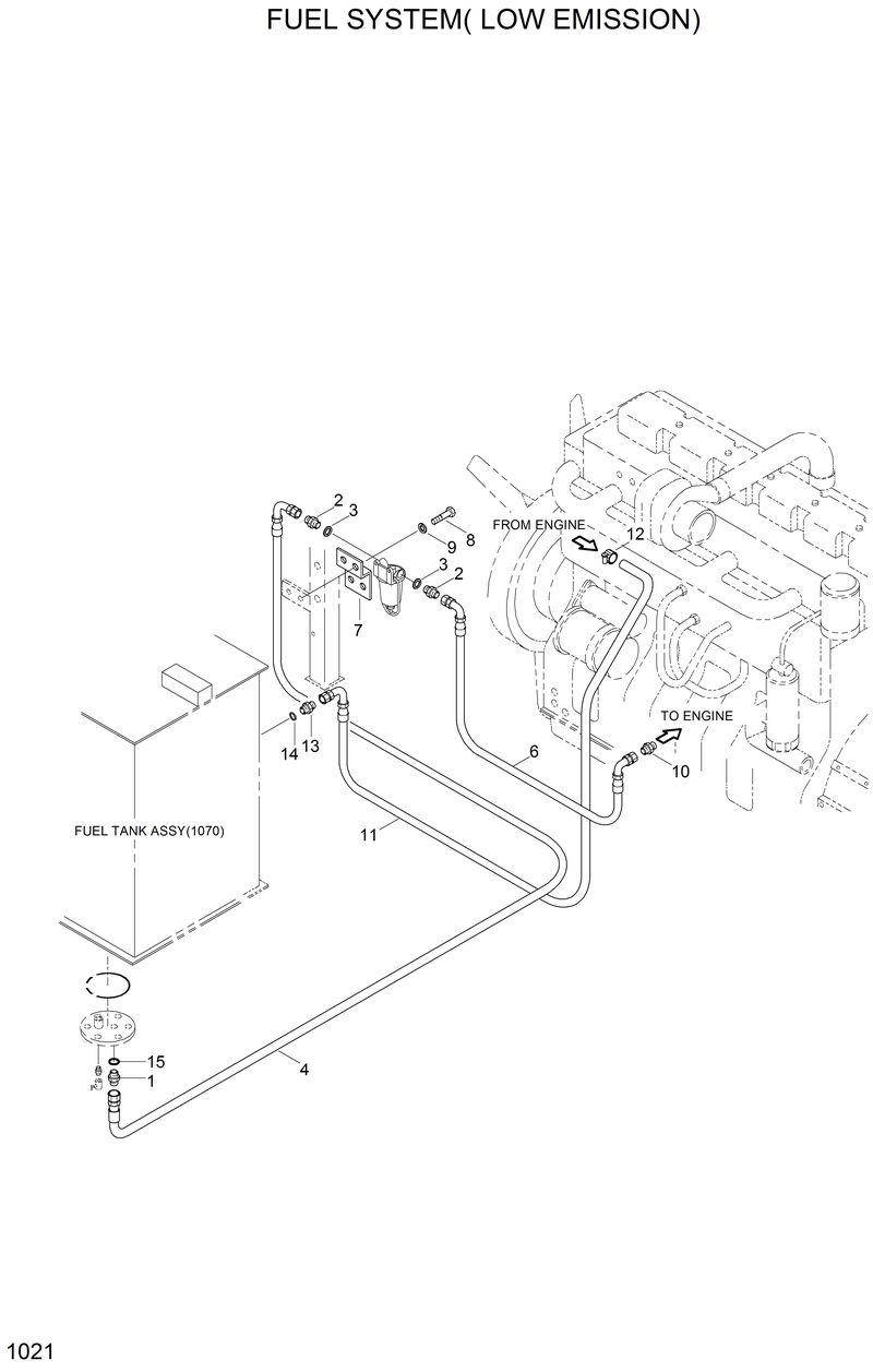 Схема запчастей Hyundai R200W2 - FUEL SYSTEM(LOW EMISSION) 