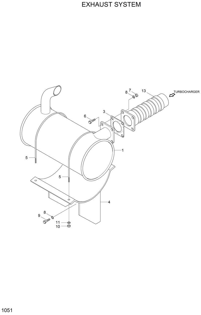 Схема запчастей Hyundai R200W2 - EXHAUST SYSTEM(R200W-2) 