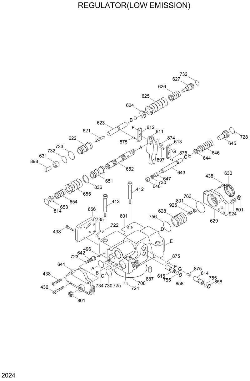 Схема запчастей Hyundai R200W2 - REGULATOR(LOW EMISSION) 