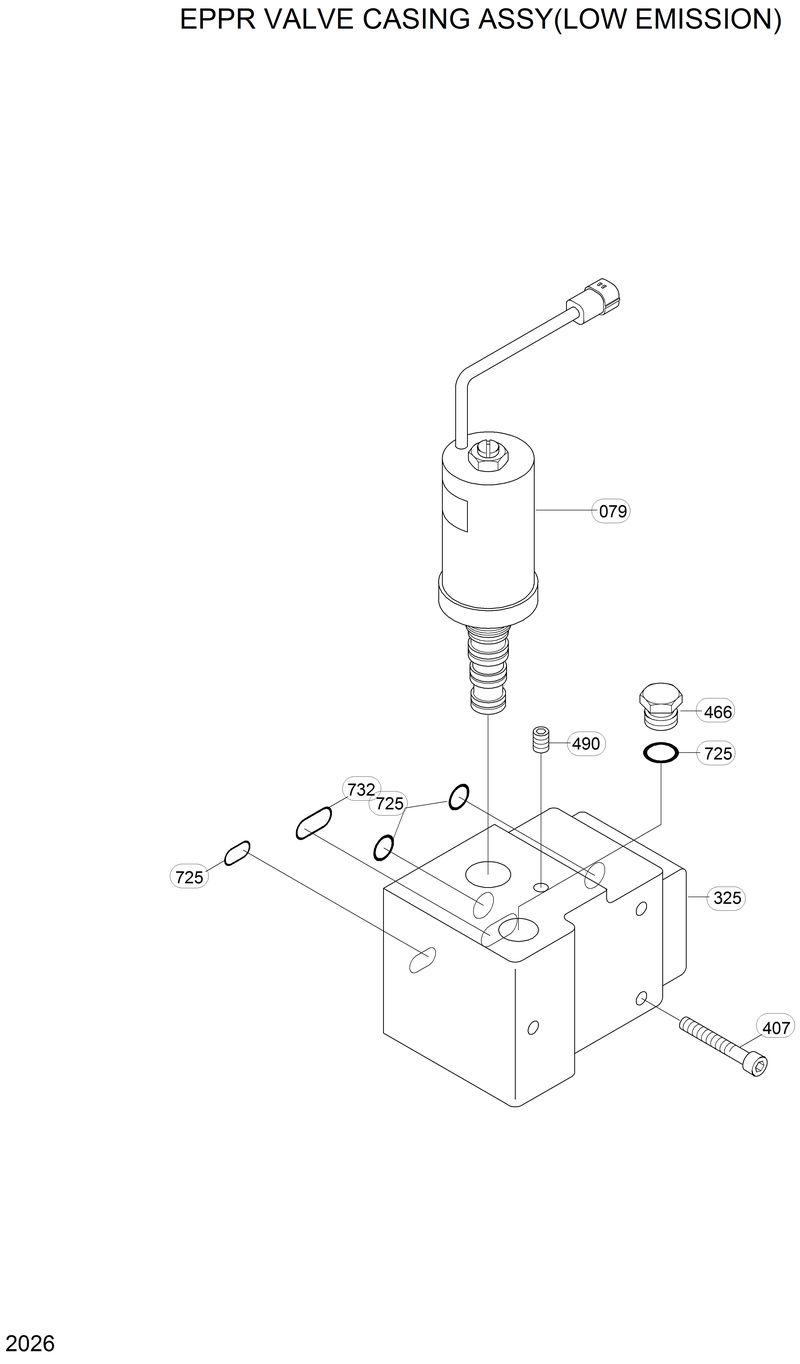 Схема запчастей Hyundai R200W2 - EPPR VALVE CASING ASSY(LOW EMISSION) 