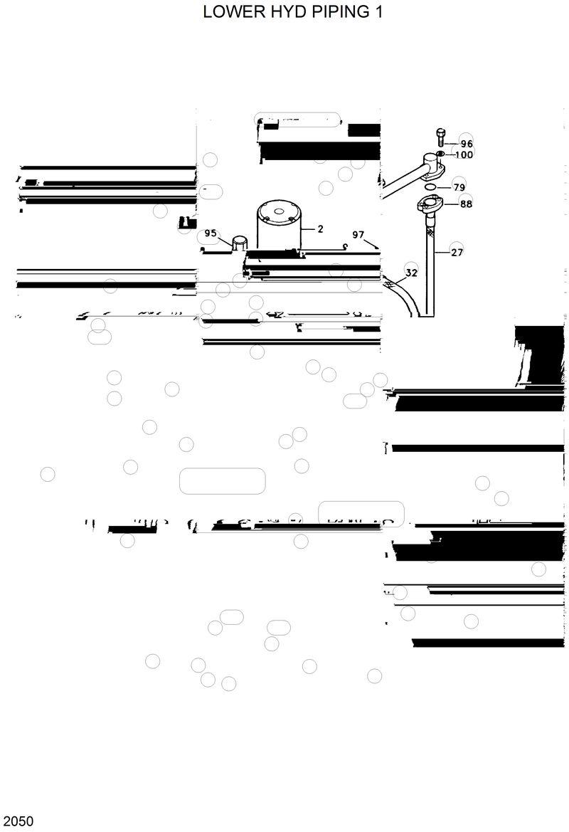 Схема запчастей Hyundai R200W2 - LOWER HYD PIPING 1 