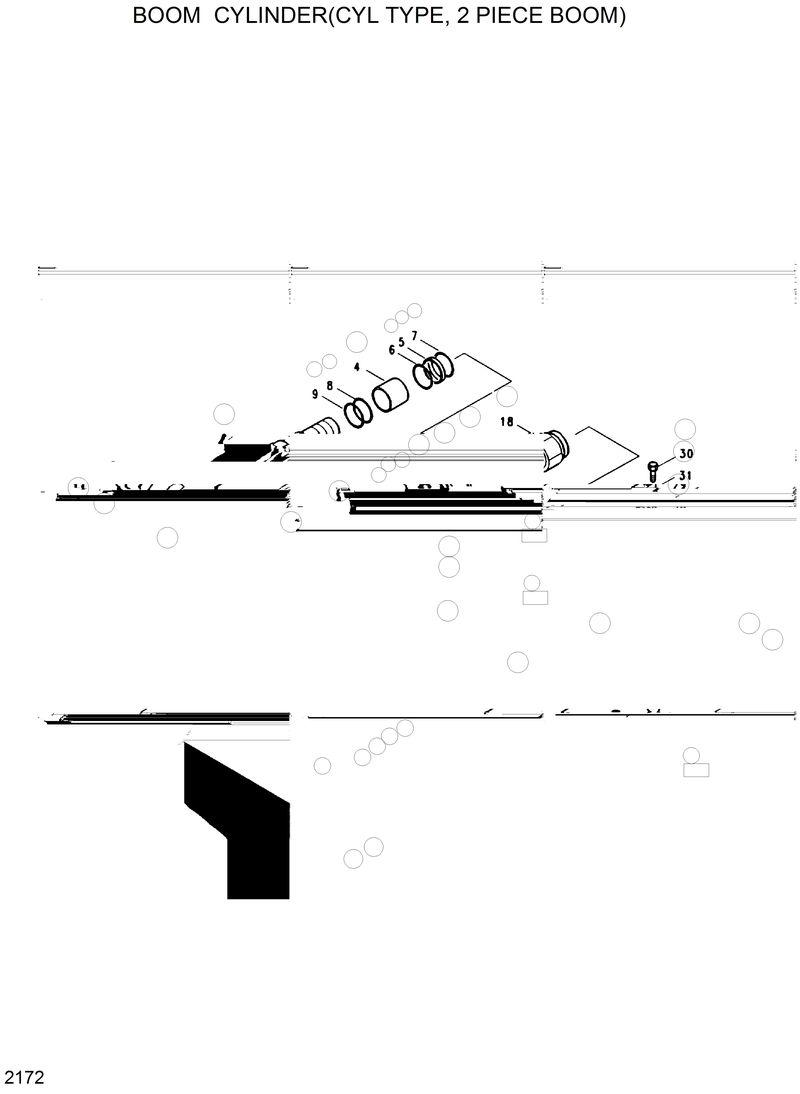 Схема запчастей Hyundai R200W2 - BOOM CYLINDER(2 PIECE BOOM) 