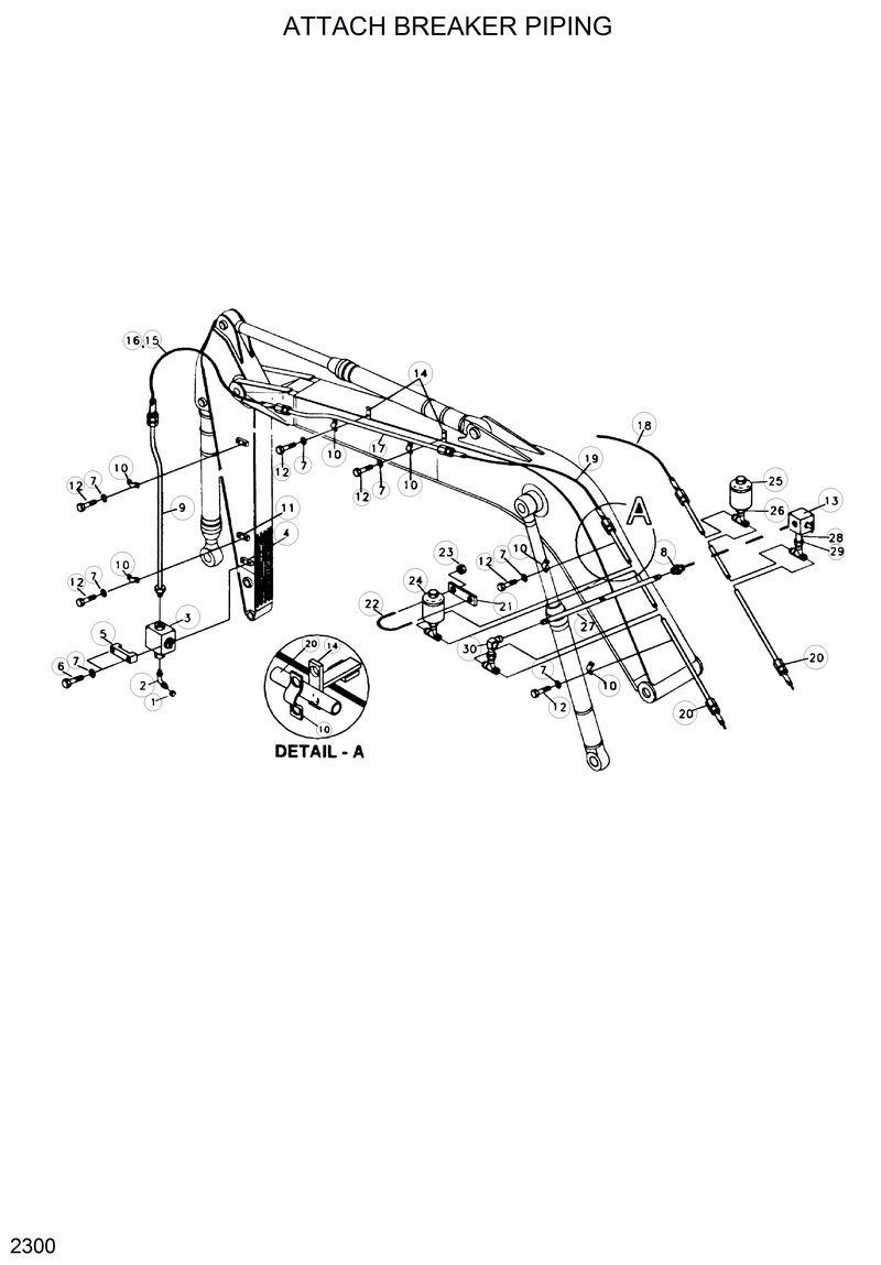 Схема запчастей Hyundai R200W2 - ATTACH BREAKER PIPING 