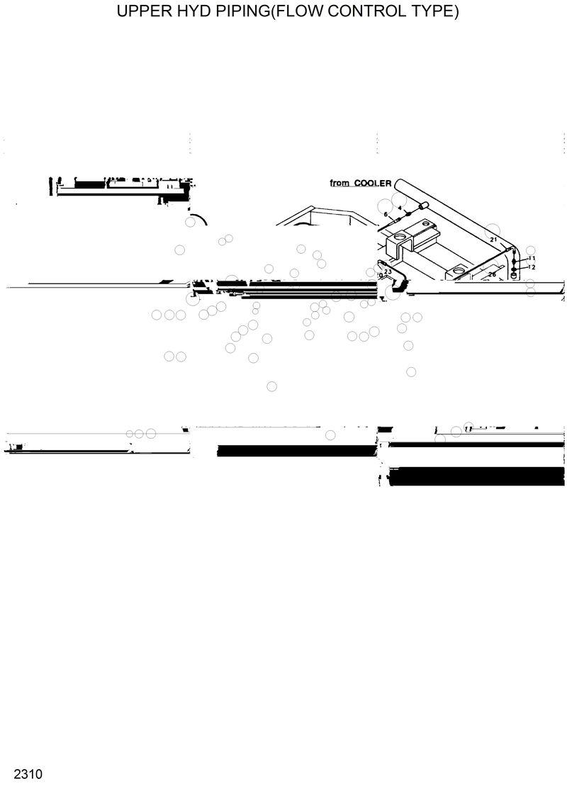 Схема запчастей Hyundai R200W2 - UPPER HYD PIPING(FLOW CONTROL TYPE) 