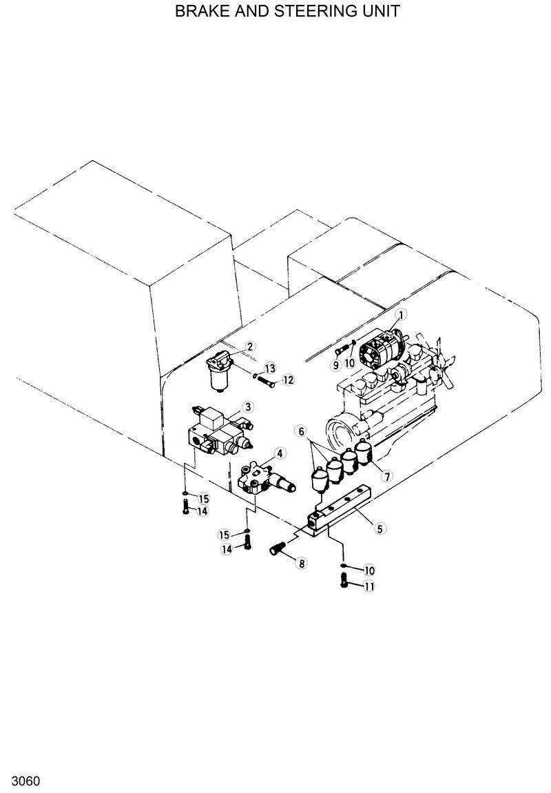 Схема запчастей Hyundai R200W2 - BRAKE AND STEERING UNIT 